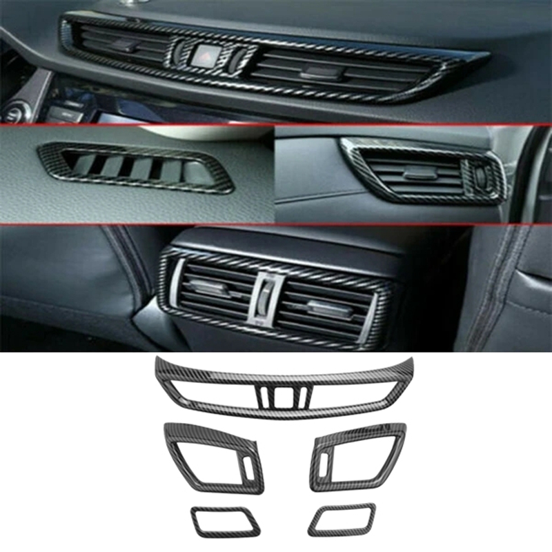 Interior Detailing Kit - คอนโซลรถยนต์5ชิ้น/เซ็ตแผ่นครอบช่องลมช่องแอร์สำหรับ Nissan X-Trail T32 Qashqai J11กรอบช่องแอร์2014-2020