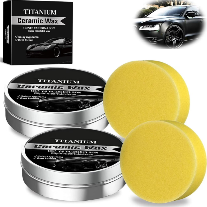Car Wax Ceramic Coating - ชุดครีมเคลือบเงารถยนต์ไทเทเนียมเซรามิก ครีมขัดเงา ซ่อมรอยขีดข่วนรถยนต์ ครีมป้องกันและขัดเงารถยนต์ ดูแลสีรถ