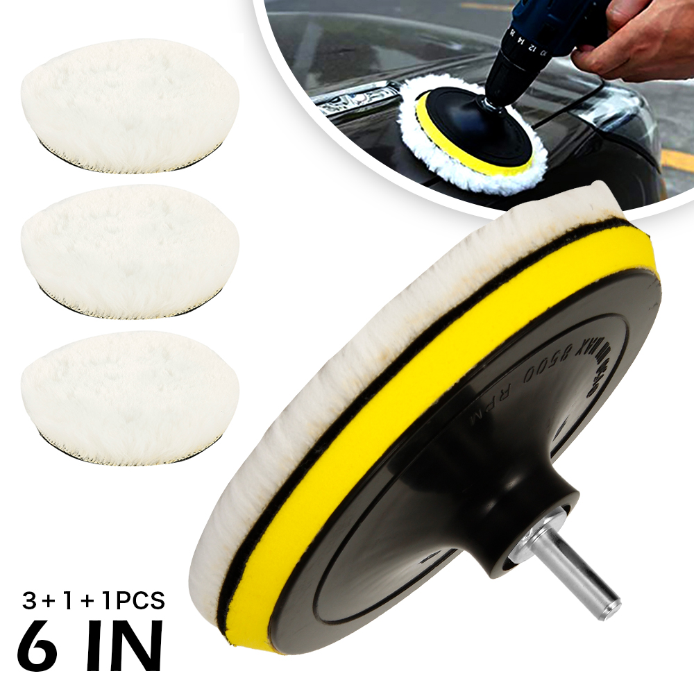 Polish Pad Set Buffer - ชุดแผ่นขัดเงารถยนต์ 5 ชิ้น ขนาด 6 นิ้ว