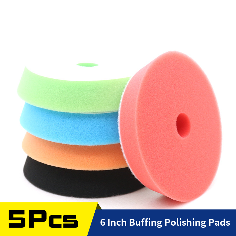 Polish Pad Set Buffer - 5 ชิ้น 6 นิ้วฟองน้ํา Polishing Pad