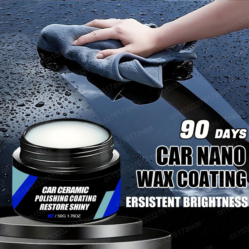 Car Wax Ceramic Coating - แว็กซ์เคลือบเงาเซรามิกนาโนสำหรับซ่อมรอยขีดข่วนสีรถยนต์ เคลือบคริสตัล ป้องกันน้ำ ขัดเงาสีรถยนต์ น้ำยาขัดเคลือบสีรถยนต์