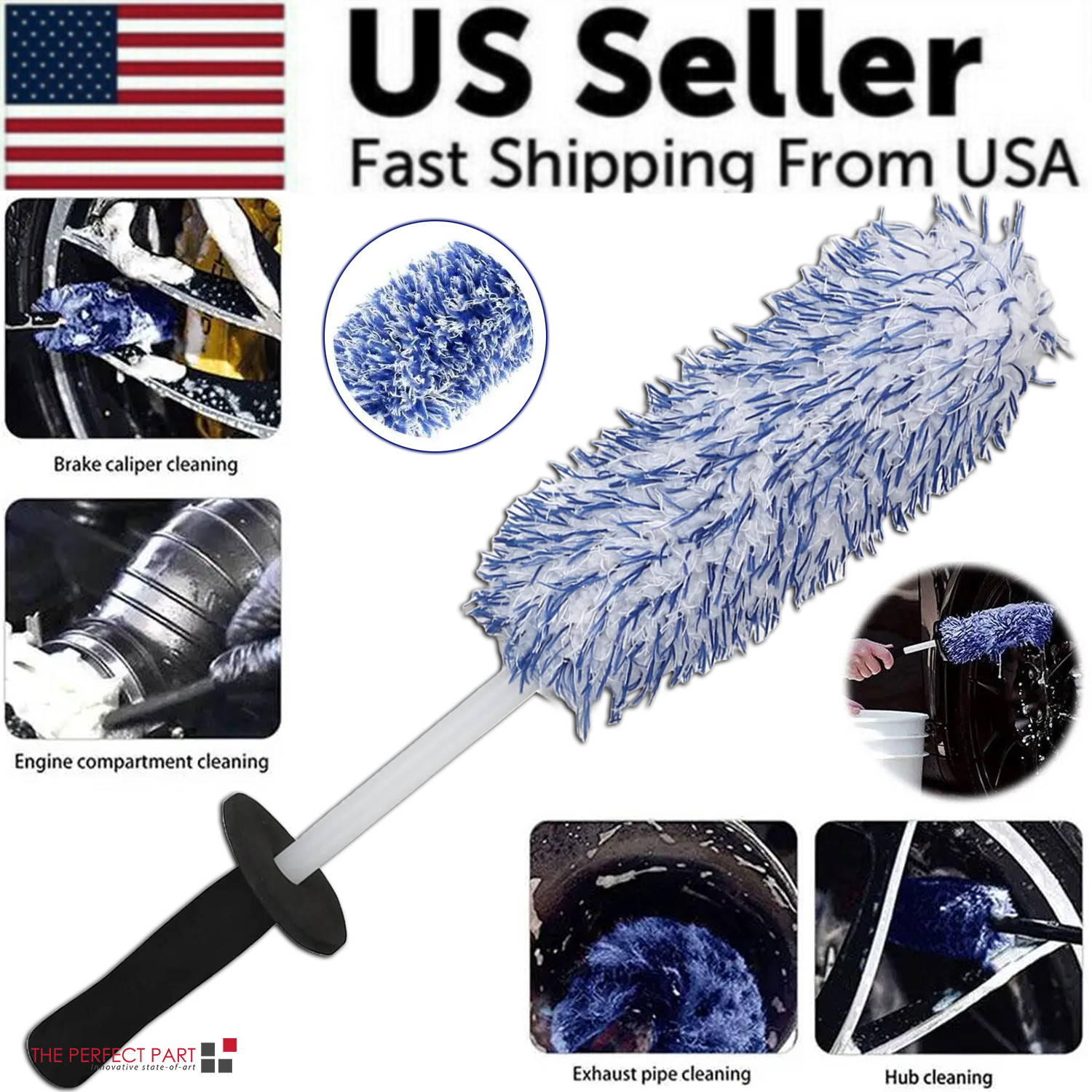 Wheel Cleaner Alloy - แปรงทำความสะอาดล้อแม็กซ์รถยนต์ แปรงล้างยาง ขนแปรงนุ่ม ทำความสะอาดได้ดี สหรัฐอเมริกา