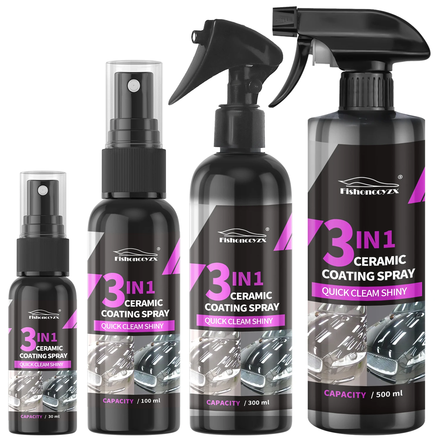 Car Wax Ceramic Coating - สเปรย์เคลือบเซรามิกน้ำ 3 in 1 สำหรับรถยนต์ นาโนคริสตัล