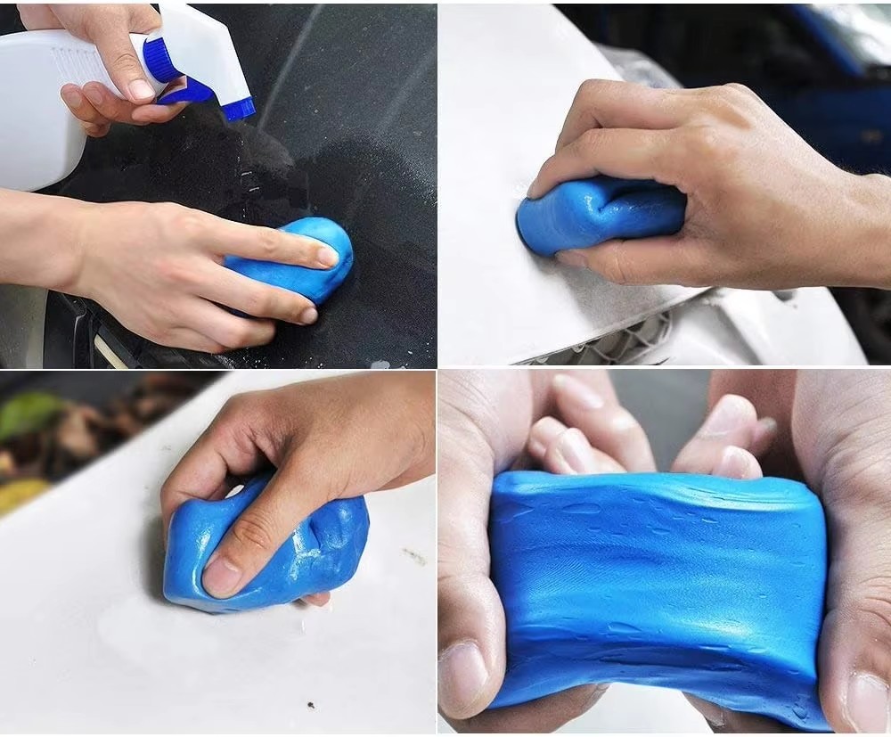 Clay Bar Lubricant - ดินน้ำมันล้างรถ สำหรับทำความสะอาดรถยนต์ สีฟ้า กำจัดคราบสกปรก ดูแลรักษารถยนต์ แบบพกพา