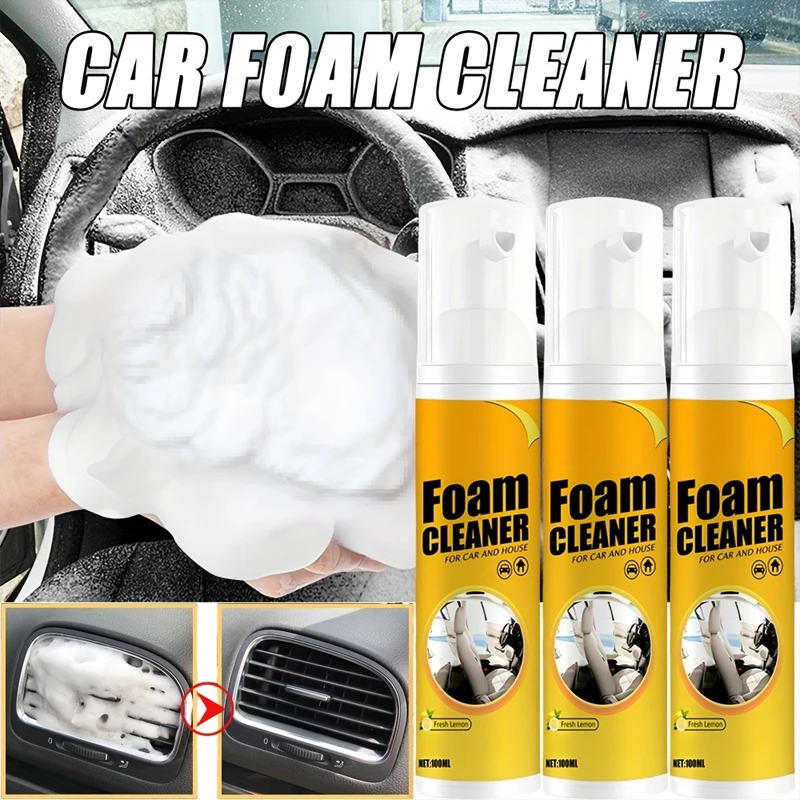 Leather Cleaner Interior - น้ำยาทำความสะอาดอเนกประสงค์ชนิดโฟม สำหรับทำความสะอาดภายในรถยนต์ ขจัดคราบฝังแน่น ทำความสะอาดเบาะหนัง หลังคา และอุปกรณ์เสริม