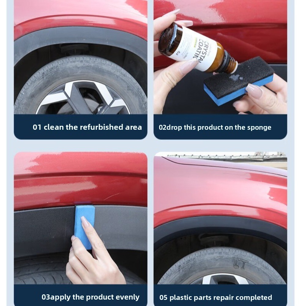 Trim Restorer Plastic - น้ำยาเคลือบคริสตัลใหม่ ทนทาน สำหรับฟื้นฟูพลาสติก กันน้ำ ฟื้นฟูสีพลาสติกเคลือบเงา สำหรับดูแลรักษารถยนต์
