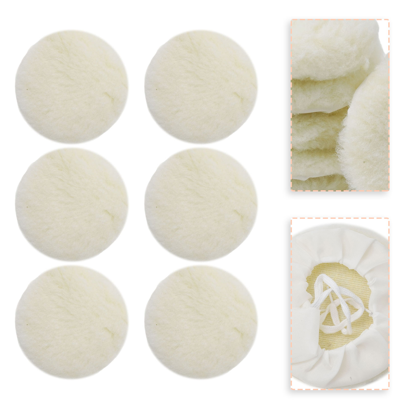 Polish Pad Set Buffer - ชุดแผ่นขัดเงา 125 มม. แผ่นขัดขนแกะ สำหรับขัดเงา ล้างทำความสะอาดได้
