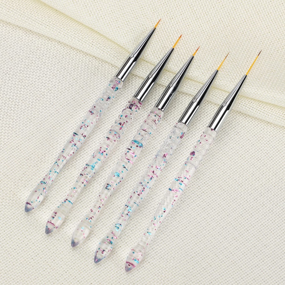 Detailing Brush Set - ชุดแปรงเพ้นท์เล็บมืออาชีพ 5 ชิ้น สำหรับทาเจลเพ้นท์ลายละเอียดพิเศษ พร้อมปากกาสำหรับวาดลายจุด ขนาด