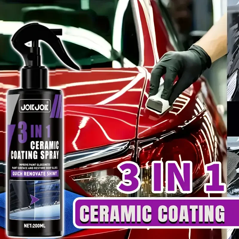 Car Wax Ceramic Coating - สเปรย์เคลือบเซรามิก 3 in 1 สำหรับรถยนต์ นาโนคริสตัล