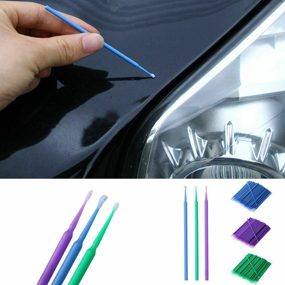 Detailing Brush Set - แท่งพู่กันระบายสีแบบใช้แล้วทิ้งสำหรับทาสีรถยนต์100ชิ้นสำหรับสีรถยนต์เครื่องมือที่ซ่อมรถรายละเอียดรถยนต์