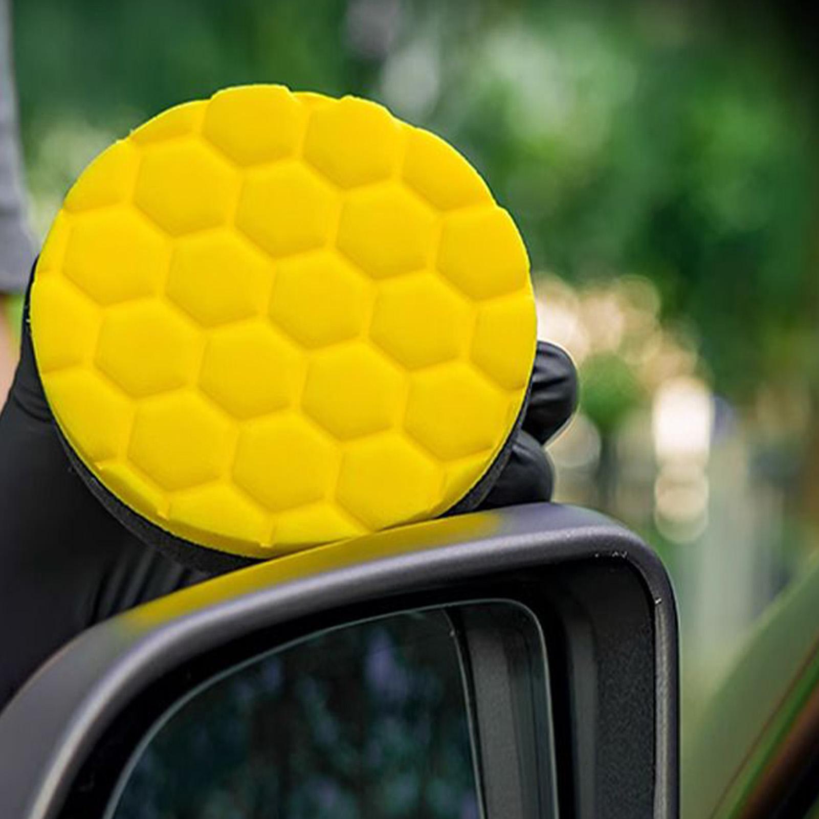 Wax Applicator Pad - ฟองน้ำขัดเคลือบสีรถยนต์, ฟองน้ำขัดเคลือบยางรถยนต์แบบมือถือ ฟองน้ำโฟมความหนาแน่นสูง อุปกรณ์เสริมรถยนต์ แปรงและแผ่นฟองน้ำสำหรับทาเคลือบสี