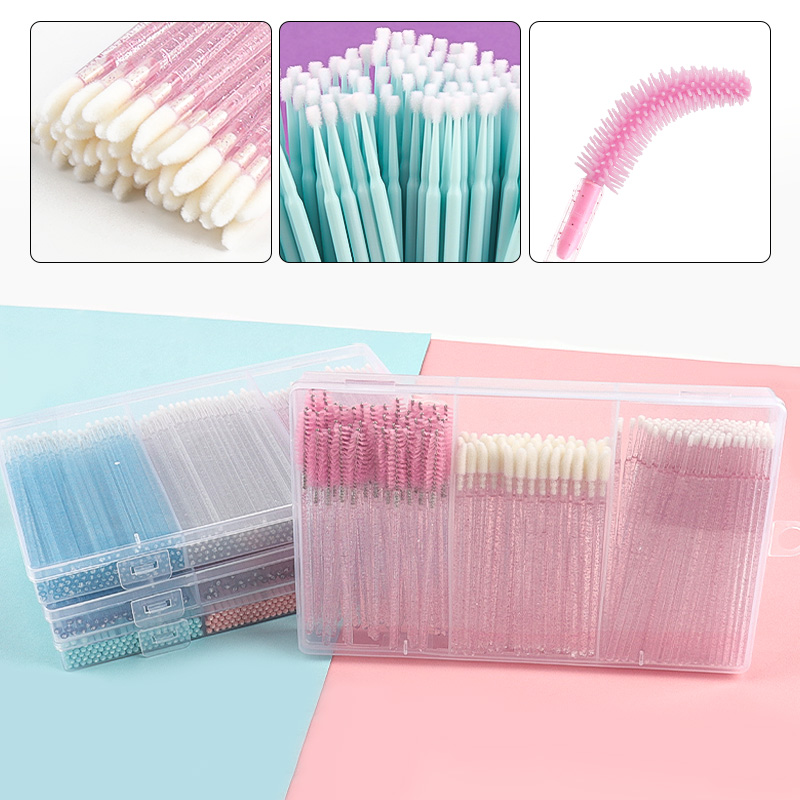 Wax Applicator Pad - กล่องใส 3 ช่อง สำหรับใส่ไมโครคอตตอนสวอป กลิตเตอร์ คริสตัล