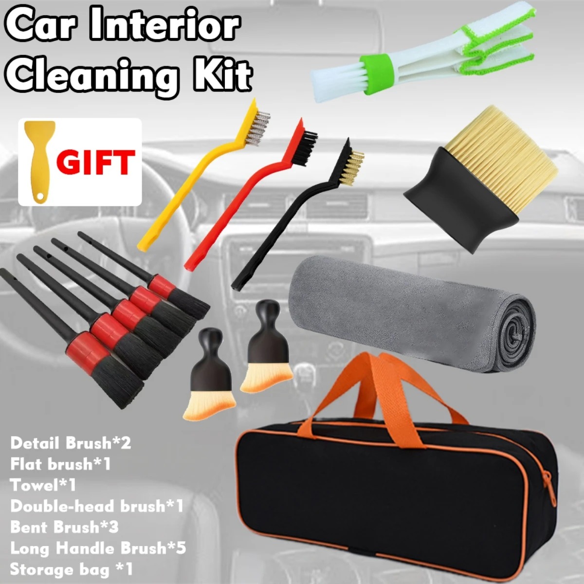 ชุดแปรงทำความสะอาดรถยนต์ 1-15  - Dirt Brush Interior บทวิจารณ์และราคา