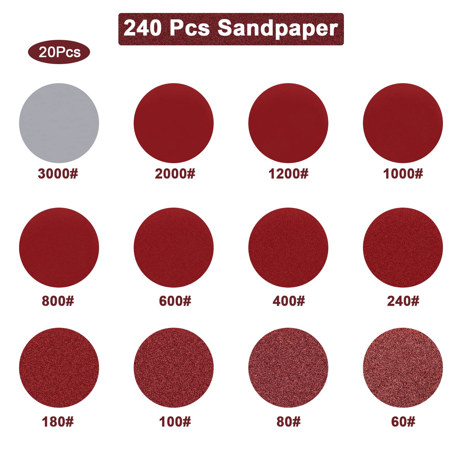 ชุดกระดาษทรายสีแดง 2 นิ้ว 247  - Polish Pad Set Buffer บทวิจารณ์และราคา