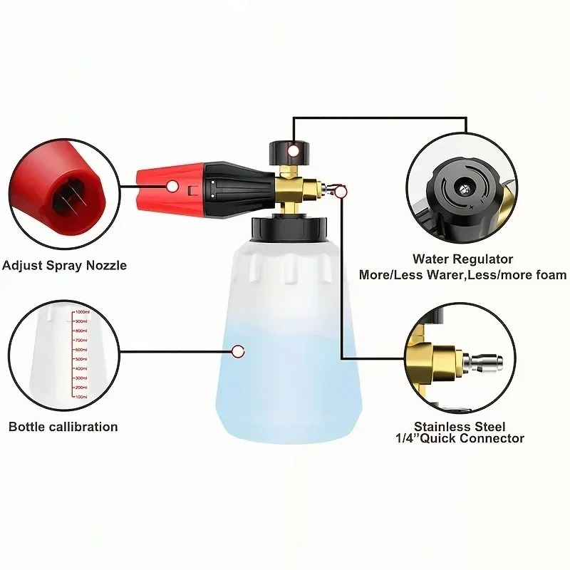 ปืนฉีดโฟมแรงดันสูงปรับได้ PA S - Foam Cannon Car Wash บทวิจารณ์และราคา