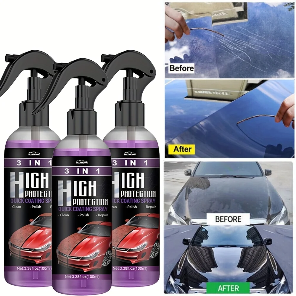 สเปรย์เคลือบเซรามิก 3 in 1 สำห - Car Wax Ceramic Coating บทวิจารณ์และราคา