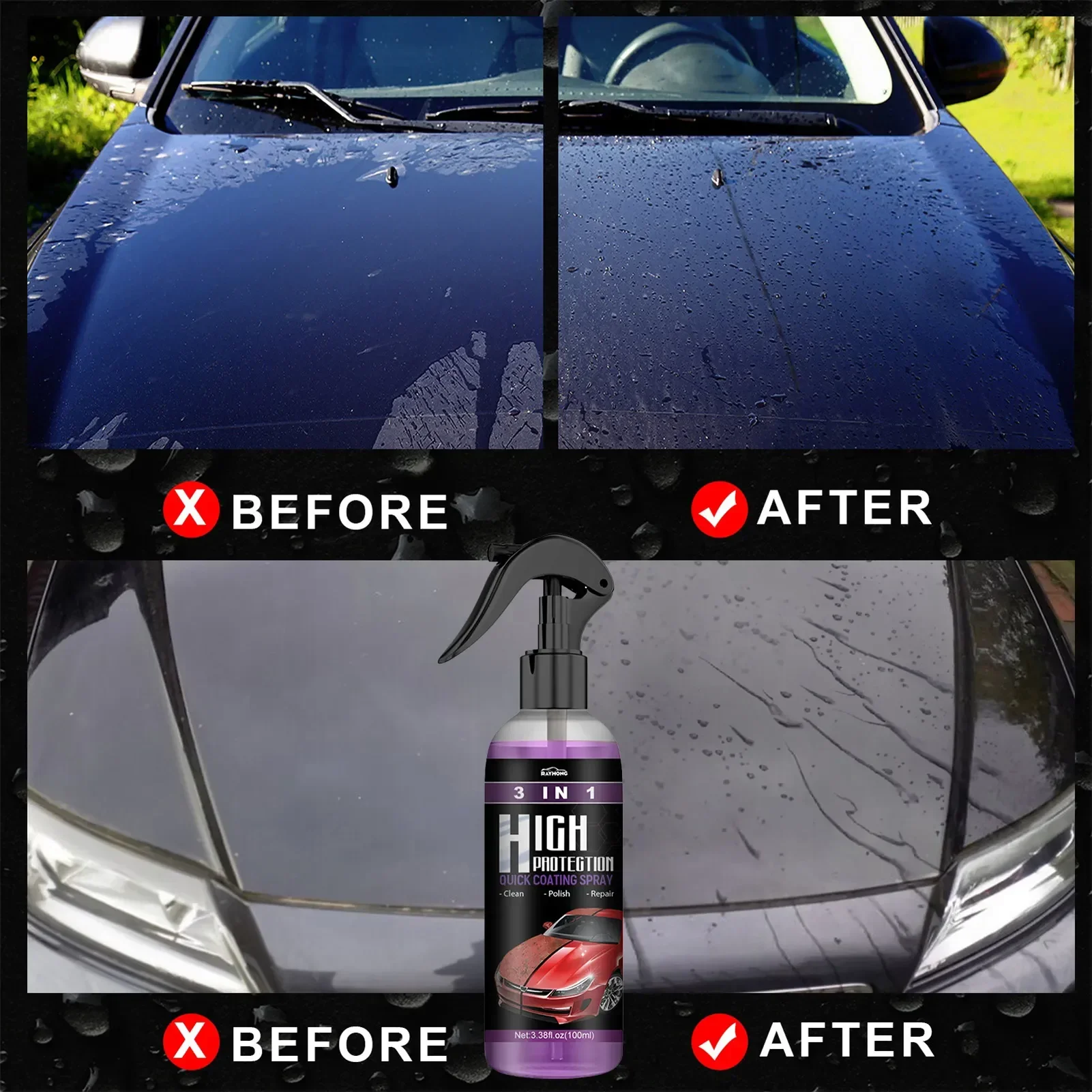สเปรย์เคลือบเซรามิก 3 in 1 สำห - Car Wax Ceramic Coating บทวิจารณ์และราคา
