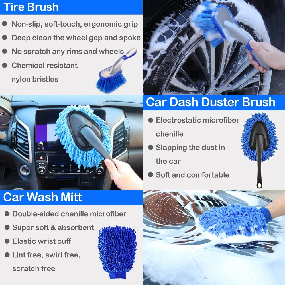 ชุดแปรงล้างรถรายละเอียดแปรงสํา - Dirt Brush Interior บทวิจารณ์และราคา